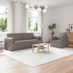 Sofa 2 pcs Taupe Metalas