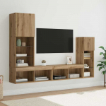 TV staliukas TV sieniniai vienetai 4 pcs Amatininkų ąžuolas Apdirbta mediena