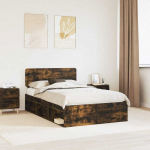 Lova Lovos rėmas Rūkyta ąžuolas 135 x 190 cm Kietos pu&scaron;ies mediena