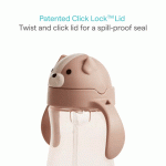 Munchkin gertuvė su &scaron;iaudeliu Any Angle&trade; Weighted Straw Dog Cup, 296 ml, rusvai gelsvas