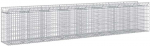 Gabioninė pakelta lova 3 pcs Sidabro 400 x 50 x 80 cm
