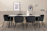 Venture Design Valgomojo stalas ir kėdžių komplektas Jimmy valgomojo stalas 195x90x76 cm juodas aksomas