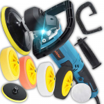 RTO Polerka samochodowa su regulacją obrot&oacute;w szlifierka komplektas gąbek filc klucz -mr141