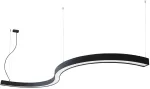 88W LED pakabinamas &scaron;viestuvas SEMI S, juodas, 3000K, 3000mm, DALI, 3921-0030-3-B-D3