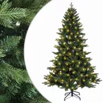 Dirbtinė Sulankstoma Kalėdų Eglutė 120 cm 150 LED &Scaron;ilta balta