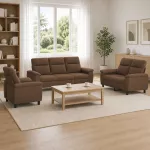 Sofa Sofos komplektas 3 vnt. Ruda Audinys