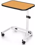 Lovos staliukas reguliuojamo auk&scaron;čio ir pakreipiamu stalvir&scaron;iu, natūralios medienos spalvos ir baltas, 80,5 &times; 40,5 &times; 73&ndash;94 cm