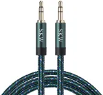 Skw aux kabelis 3.5 mm audio kabelis (hi-fi garsas), 3.5 mm jack ki&scaron;tukas į 3.5 mm jack ki&scaron;tuką, audio jack kabelis, ausinių kabelis (2 m, žalias)