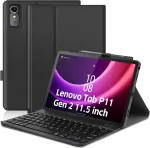Zabatoco dėklas su klaviatūra, skirtas Lenovo Tab P11 Gen 2 11.5 colių plan&scaron;etiniam kompiuteriui, bluetooth Qwertz klaviatūra su 7 spalvų ap&scaron;vietimu, skirta Lenovo P11 (2nd Generation)