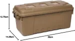Plano Sportsman Trunk Medium 64l Desert Brown karinio lygio dėžė su dangčiu, didelio patvarumo didelis kempingo ir kariuomenės laikymo dėklas, puikiai tinkantis medžioklei, dažasvydžiui