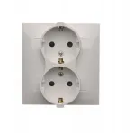 Simon 54 Dvigubas Schuko lizdas su užuolaidėlėmis 16a 250v baltas Dgsz2z/11
