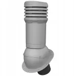 Izoliuotas kaminėlis 125 mm Parotec plok&scaron;tiems stogams, bituminėms čerpėms, bituminei dangai - Pilkas