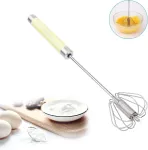 Szmdlx nerūdijančio plieno &scaron;luotelė, rankinė &scaron;luotelė, pieno putų plakiklis, rankinis mai&scaron;ytuvas, universalus įrankis kiau&scaron;inių plakimui, pieno putų plakiklis, rankinis stūmimo mai&scaron;ytuvas, virtuvės įrankis