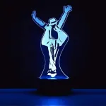 Michael Jackson naktinė lemputė, 3d iliuzijos naktinė lemputė, modernios Led stalinės lempos, 7 spalvų keitimas jutikliniu valdymu Usb įkrovimo ap&scaron;vietimas