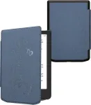 Kwmobile dėklas-knygelė, suderinamas su Pocketbook Verse/verse Pro/verse Color/vivlio Light/light Hd - Ereader dėklas - Tendrils Butterfly tamsiai mėlynas