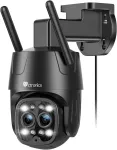 Ctronics 2.5k 4mp 6x Hibridinis Priartinimas Lauko Stebėjimo Kamera Wifi 2.4/5ghz, Ip Lauko Kamera su Automatiniu Priartinimo Sekimu, Dvigubas Objektyvas, Žmonių Aptikimas 355&deg; 90&deg; Spalvotas Naktinis Matymas Dvipusis Garsas Pc