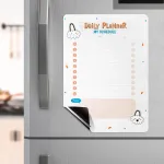 Magnetinis dienos planuoklis, magnetinis darbų sąra&scaron;as &scaron;aldytuvui, A4 formato valoma lenta namų biurui, oranžinė
