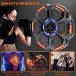 Snawowo muzikos bokso treniruoklis suaugusiems - led &scaron;viesos bluetooth muzikos bokso treniruoklis su bokso pir&scaron;tinėmis, elektroninis bokso treniruoklis su muzikos dėžėmis, 9 greičio režimais ir skaičiavimo režimu