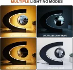 Cocosy Plaukiojantis gaublys magnetinis C formos plaukiojantis gaublys su Led lemputėmis namų biuro stalo dekoravimui dovana (juodas, gaublys 8,5 cm)