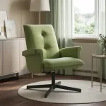 Fotelis Sukamasis krėslas &Scaron;viesiai žalia Aksomas