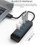 Yinker 4 portų usb 3.0 &scaron;akotuvas 3 m su 5 gbps sparta ir 5 v usb-c maitinimo &scaron;altiniu - usb &scaron;akotuvas skirstytuvas biurui, namų biurui, žaidimams ir i&scaron;oriniams įrenginiams