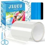 Jsueu baseino remonto rinkinys, povandeninis baseino remonto rinkinys, vandeniui atspari juosta visiems baseino folijos baseinams, oro čiužinių lopai, povandeninis, Tpu lanksti juosta, skaidri remonto juosta, 10 x 150 cm