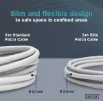 Digitus Lan Cat 6a kabelis - 0,5 m - plona versija Awg 32/7 - 10 Gbps - Rj45 tinklo kabelis - F/ftp - Poe+ - Lszh - suderinamas su Cat7, Cat6, Cat5e - pilkas