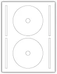 Lipnios cd/dvd etiketės, skersmuo 117 mm/skylė (17 mm), 2 etiketės lape, tinka ra&scaron;aliniams/lazeriniams spausdintuvams, 200 vnt. pakuotė