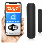 Wi-fi durų ir langų atidarymo jutiklis juodas su baterijomis Tuya Smart