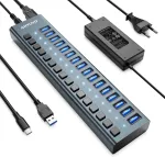 Usb 3.1 &scaron;akotuvas su 90 w maitinimo &scaron;altiniu, 16 prievadų usb 3.1 aliuminio usb &scaron;akotuvas active 3.1 su 12 v/7.5 a maitinimo &scaron;altiniu, usb &scaron;akotuvas su maitinimo &scaron;altiniu ne&scaron;iojamam kompiuteriui, pc, kompiuteriui, mobiliajam hdd, atmintinei