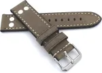 Sulla Rios 1931 22 mm ver&scaron;iuko odos vintage pilot stiliaus voki&scaron;ka rankų darbo laikrodžio apyrankė su kniedėmis, pilka nt, pilka, apyrankė.