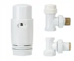 Kampinis termostatinis komplektas, ventilis, galvutė, baltas