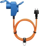 Goobay Cee adapterio kabelis kemperiams, 1,5 m, apsauginis kontaktas 90&deg;, Cee lizdas ir apsauginis kontaktas su dangteliais kempingui, nameliui ant ratų ir karavanui, 76222