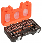 Bahco Galvučių 4-13mm. ir priedų rinkinys. 1/4. Kpl.46vnt.