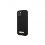 Apple iPhone 13 Guess Dėklas silikoninis Logo Plate MagSafe (GUHMP13MSPLK) juodos spalvos