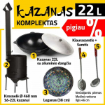 Ri&scaron;tan Krosnelės 16-22L Komplektas: Kazanas 22L - Leganas - Samtis - Kiaurasamtis