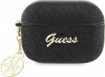 Apple AirPods Pro 2 Guess Glitter Flake 4G Charm (GUAP2GLGSHK) ausinių dėklas juodos spalvos