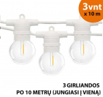 Tonro Lauko girlianda (LED lemputės) 30 m Glow balta