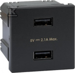 Kontakt-Simon K45 USB įkroviklis (45x45) A tipo lizdas 5V/2.1A K126E/14