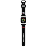 Apyrankė Apple Watch 1 / 2 / 3 / 4 / 5 / 6 / 7 / 8 / SE / Ultra (42 / 44 / 45 / 49 mm) Hello Kitty Strap Silicone Kitty Head (HKAWLSCHBLK) juodos spalvos