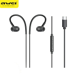 AWEI Stereo USB-C ausinės (TC-6) juodos spalvos