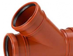 PP at&scaron;akinis vamzdis 45&deg; 110x110 mm - su 3 įvorėmis. Uponor