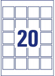 AVERY Zweckform identifikavimo etiketės, 45 x 45 mm, baltos kvadratinės, nuimamos, nepadengtas popierius, - 1 vnt. (6252REV-10)