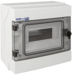 Hermeti&scaron;kas modulinis paskirstymo skydas (500 V AC, 1000 V DC) 1x8 pavir&scaron;inio montavimo (N+PE) IP65 RH-8 ELEKTRO-PLAST O