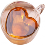 Puodelis miłosny szklanka w kształcie serca Extralink Home, podw&oacute;jna ściana żaroodporny 250ml