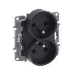 Legrand Niloe Selection Socket 2 x 2p+su keliems rėmams (be dangčio, varžtų gnybtų) antracitas 762235