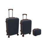 Kelioninis Stoneline ORDINETT Komodos komplektas i&scaron; 3 dalių 60L (42x25x64cm) + 43L (36x23x56cm) + 15L (24x17x33cm) pilka