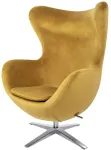 Fotelis EGG SZEROKI VELVET, geltonas