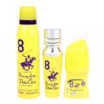 Set Beverly Hills Polo Club: 1982 - Sport 8 Eau De Parfum For Women, 50 ml + 1982 - Sport 8 Freshness Body Pur&scaron;kiklis, 150 ml + No.8 Anti-Perspirant Dezodorantas Roll-On For Women, 50 ml