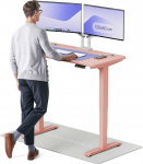 Elektrinis Reguliuojamo: Auk&scaron;čio stalas Desktronic HomePro Rožinis/Rožinis, 120x60cm, Dvigubas motoras, USB ir USB-C įkrovimo lizdai